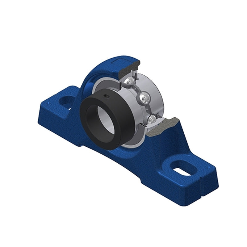 SNR EXPE208N Metric Cast Iron Two Bolt Pillow / Plummer Block Housing with 40mm Eccentric Collar Insert - Allow 2-3 Days
