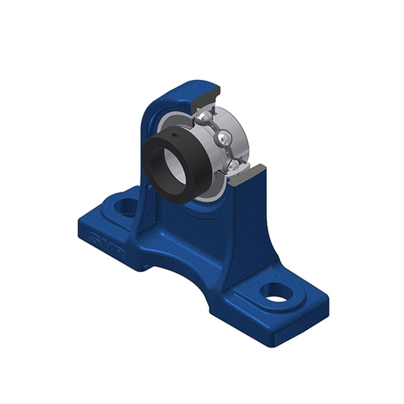 SNR EXPH206N Metric Cast Iron High Centre Height Two Bolt Pillow / Plummer Block Housing with 30mm Bore Eccentric Collar Insert - Allow 2-3 Days