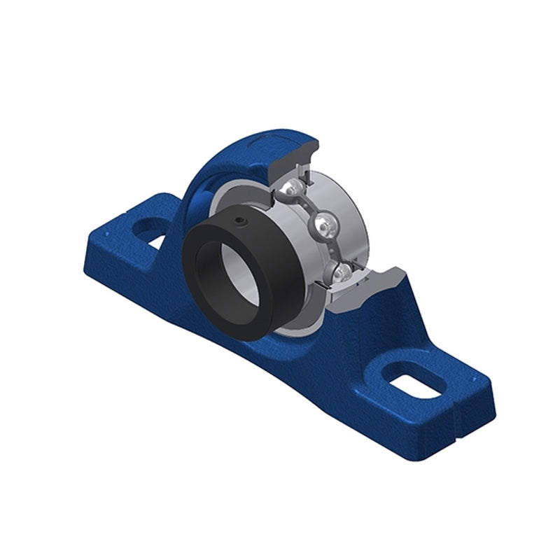 SNR EXPLE209 Metric Cast Iron Two Bolt Pillow / Plummer Block Housing with 45mm Eccentric Collar Insert - Allow 2-3 Days