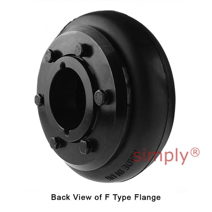Major Brand F100H/F100F Inner/Outer Facing Taper Bores Type Tyre Drive Coupling Assembly with Natural Rubber Tyre