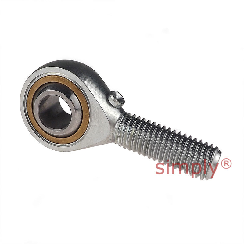 Fluro GALS18 Left Hand Steel / Bronze Male Plain Rod End M18x1.5 Thread