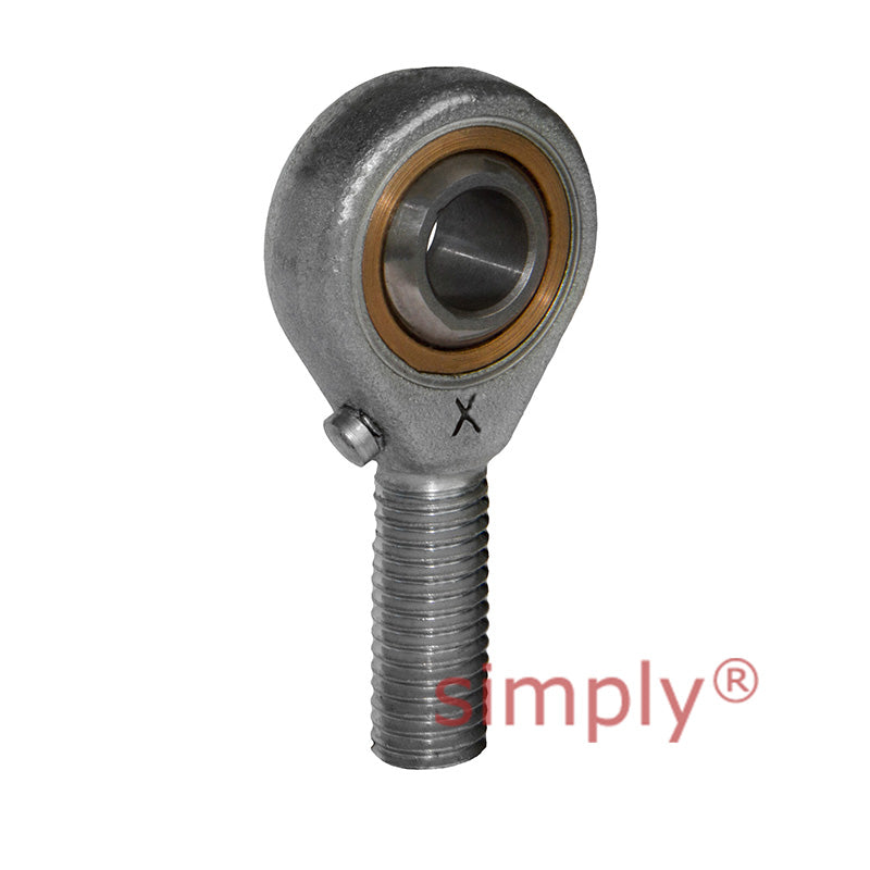 Fluro GAXS06 Right Hand Steel / Bronze Male Plain Rod End M6 Thread
