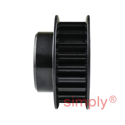 P22-5M-15F - 5mm Pitch 22 Tooth Flanged HTD Type Steel Pilot Bore Timing Pulley for 15mm Wide Belts