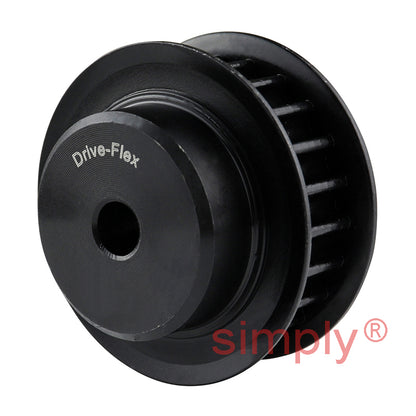 Drive-Flex P22-5M-25F - 5mm Pitch 22 Tooth Flanged HTD Type Steel Pilot Bore Timing Pulley for 25mm Wide Belts