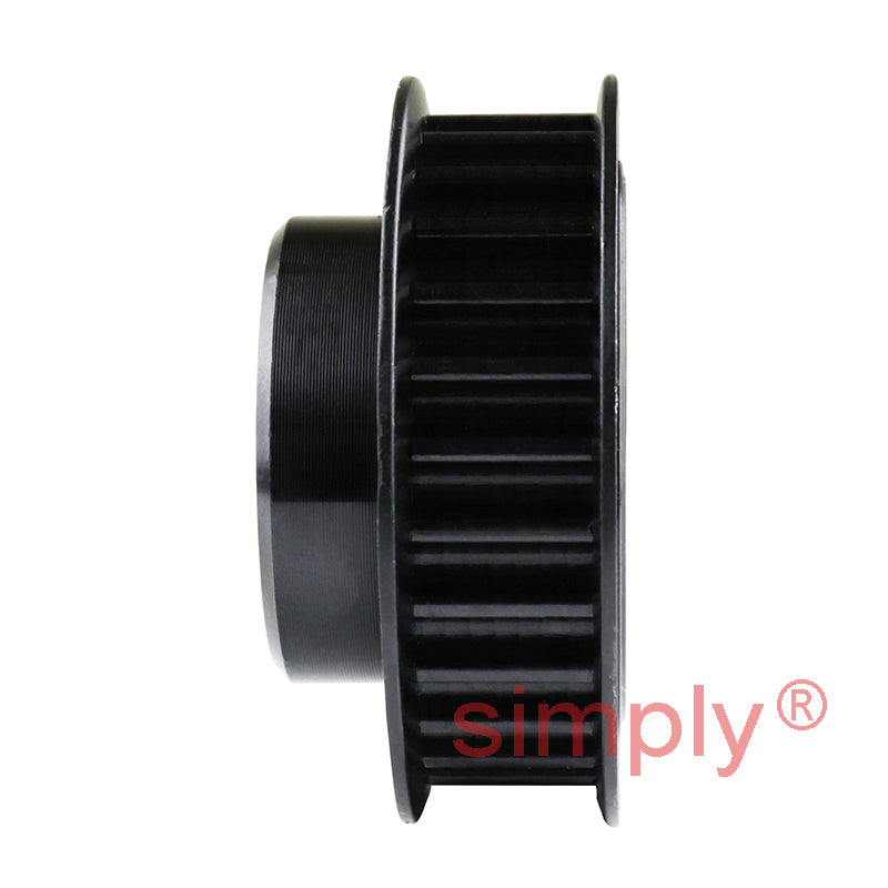 P28-5M-15F - 5mm Pitch 28 Tooth Flanged HTD Type Steel Pilot Bore Timing Pulley for 15mm Wide Belts