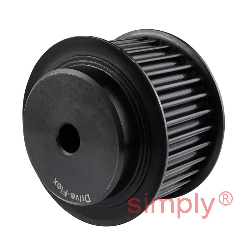 P32-5M-15F - 5mm Pitch 32 Tooth Flanged HTD Type Steel Pilot Bore Timing Pulley for 15mm Wide Belts