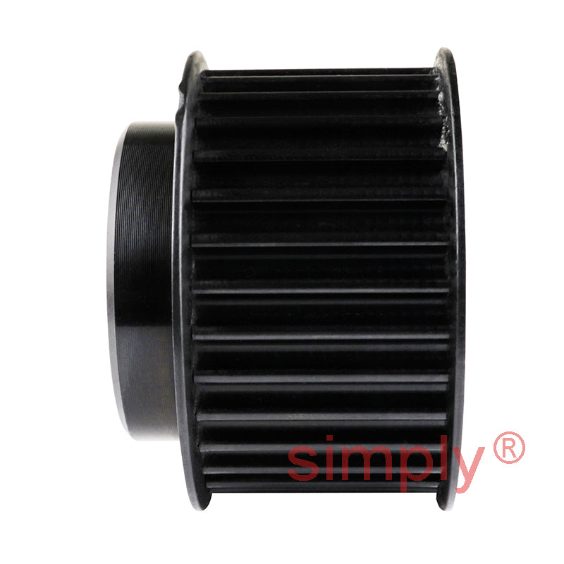 P32-5M-15F - 5mm Pitch 32 Tooth Flanged HTD Type Steel Pilot Bore Timing Pulley for 15mm Wide Belts