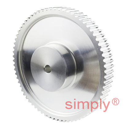 Drive-Flex P72-5M-15 - 5mm Pitch 72 Tooth Flangeless HTD Type Aluminium Pilot Bore Timing Pulley for 15mm Wide Belts