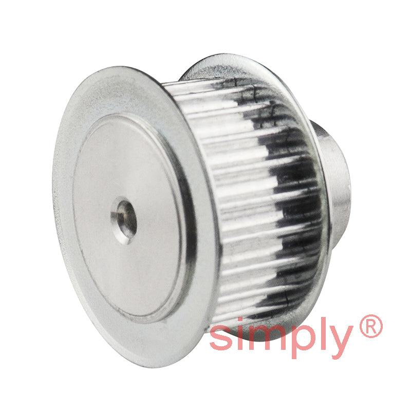 P16-5M-15F - 5mm Pitch 16 Tooth Flanged HTD Type Steel Pilot Bore Timing Pulley for 15mm Wide Belts