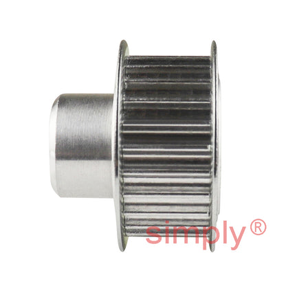 P16-5M-15F - 5mm Pitch 16 Tooth Flanged HTD Type Steel Pilot Bore Timing Pulley for 15mm Wide Belts