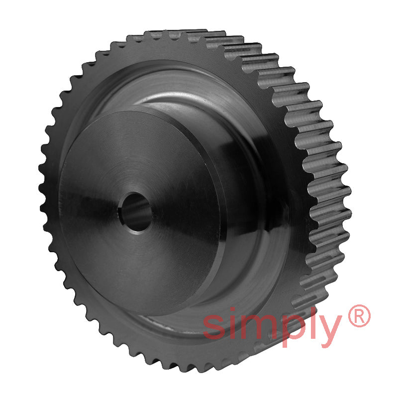 P32-8M-30 - 8mm Pitch 32 Tooth Flangeless HTD Type Steel Pilot Bore Timing Pulley for 30mm Wide Belts
