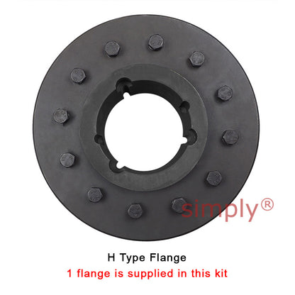 Major Brand F180H/F180F Inner/Outer Facing Taper Bores Type Tyre Drive Coupling Assembly with Natural Rubber Tyre - Allow 2-3 Days