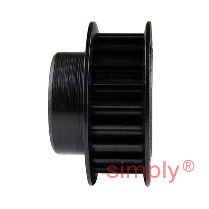 P21-5M-09F - 5mm Pitch 21 Tooth Flanged HTD Type Steel Pilot Bore Timing Pulley for 9mm Wide Belts