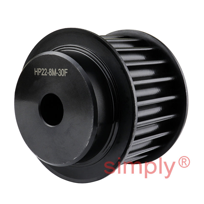 P22-8M-30F - 8mm Pitch 22 Tooth Flanged HTD Type Steel Pilot Bore Timing Pulley for 30mm Wide Belts