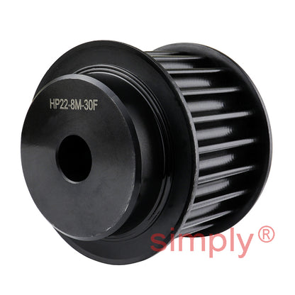 P22-8M-30F - 8mm Pitch 22 Tooth Flanged HTD Type Steel Pilot Bore Timing Pulley for 30mm Wide Belts