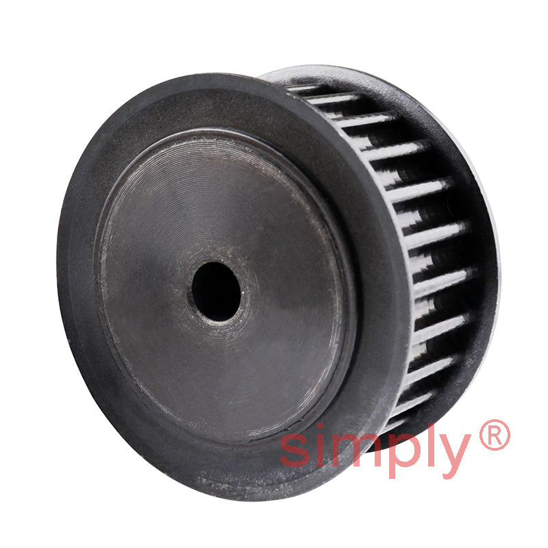 P26-5M-15F - 5mm Pitch 26 Tooth Flanged HTD Type Steel Pilot Bore Timing Pulley for 15mm Wide Belts