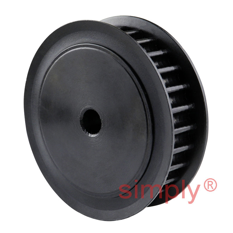 P28-5M-09F - 5mm Pitch 28 Tooth Flanged HTD Type Steel Pilot Bore Timing Pulley for 9mm Wide Belts