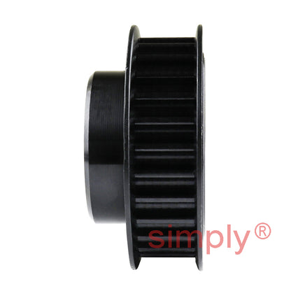 P28-5M-09F - 5mm Pitch 28 Tooth Flanged HTD Type Steel Pilot Bore Timing Pulley for 9mm Wide Belts