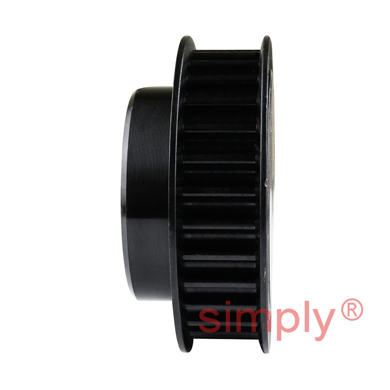 P30-5M-09F - 5mm Pitch 30 Tooth Flanged HTD Type Steel Pilot Bore Timing Pulley for 9mm Wide Belts