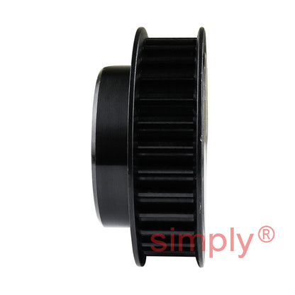P30-5M-09F - 5mm Pitch 30 Tooth Flanged HTD Type Steel Pilot Bore Timing Pulley for 9mm Wide Belts