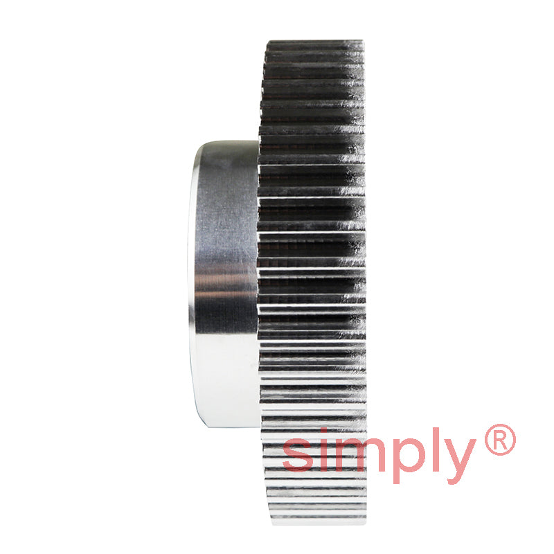 P48-5M-09 - 5mm Pitch 48 Tooth Flangeless HTD Type Aluminium Pilot Bore Timing Pulley for 9mm Wide Belts