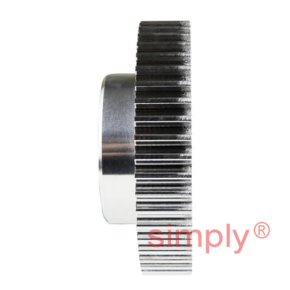 P48-5M-09 - 5mm Pitch 48 Tooth Flangeless HTD Type Aluminium Pilot Bore Timing Pulley for 9mm Wide Belts
