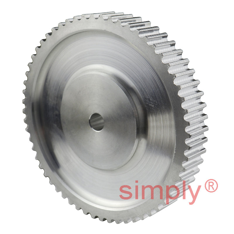 Drive-Flex P60-5M-09 - 5mm Pitch 60 Tooth Flangeless HTD Type Aluminium Pilot Bore Timing Pulley for 9mm Wide Belts