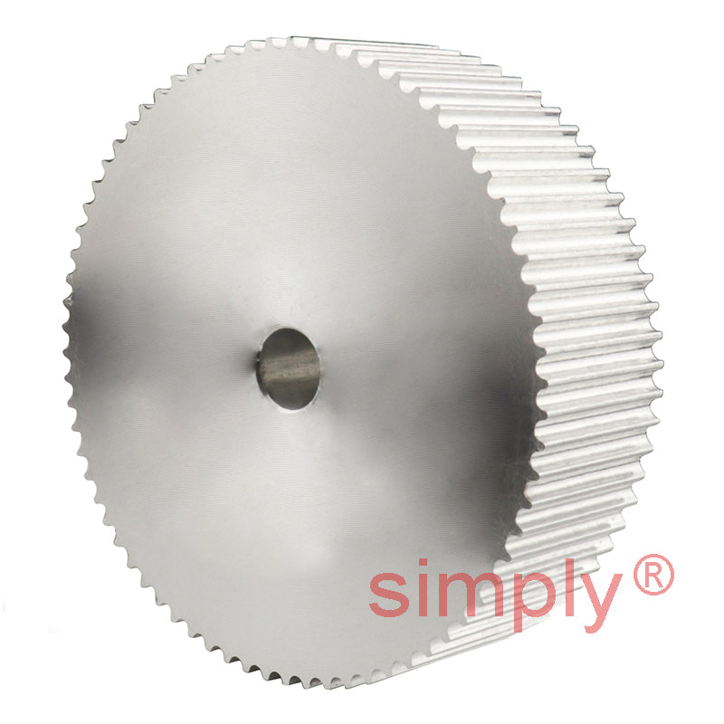 P72-3M-15 - 3mm Pitch 72 Tooth Flangeless HTD Type Aluminium Pilot Bore Timing Pulley for 15mm Wide Belts