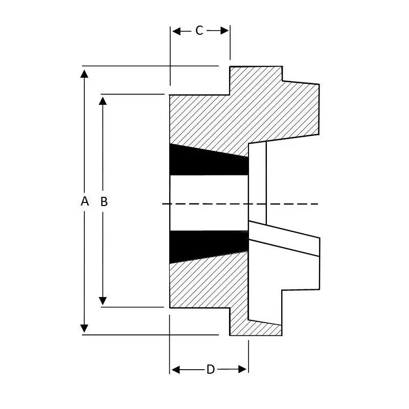 Major Brand HRC180H-MB HRC Coupling Single Flange Outer Facing Taper Bore Max Bush Bore 60mm / 2-1/2 inch