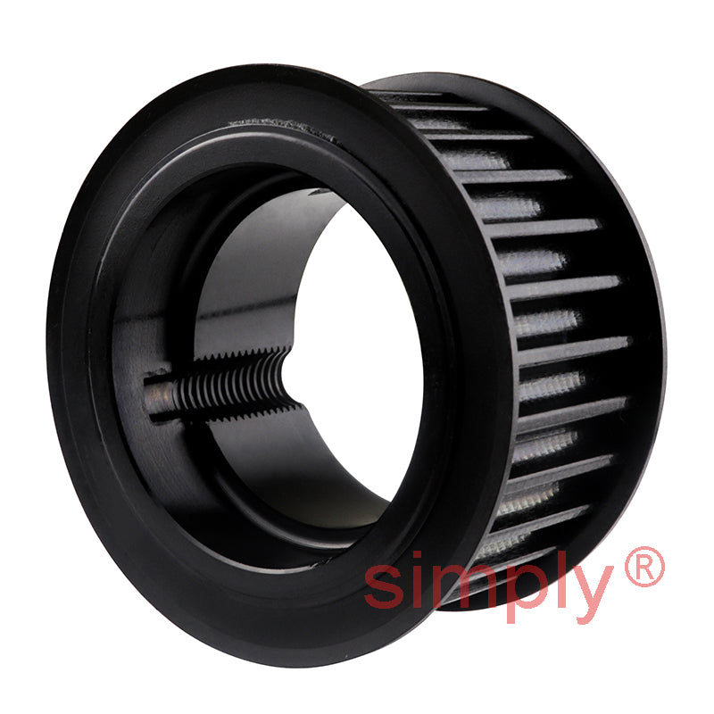 TL28-8M-50F - 8mm Pitch 28 Tooth Flanged HTD Type Steel Taper Bore Timing Pulley for 50mm Wide Belts
