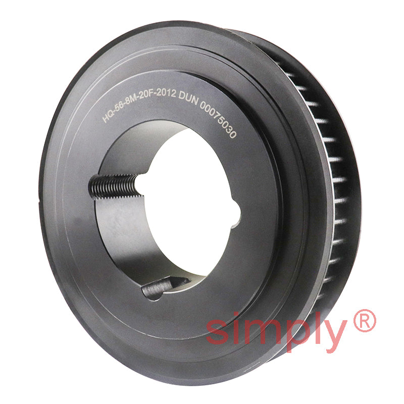 TL56-8M-20F - 8mm Pitch 56 Tooth Flanged HTD Type Steel Taper Bore Timing Pulley for 20mm Wide Belts
