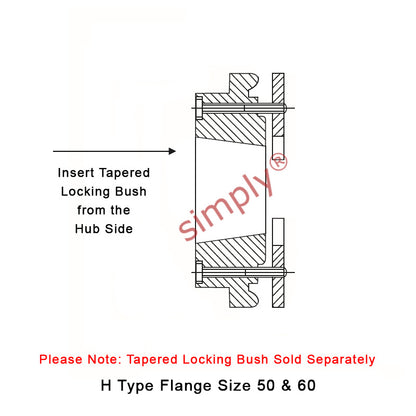 Major Brand F60H-MB Drive Coupling Outer Tapered Locking Bush Type Max Bush Bore 42mm / 1-5/8 inch