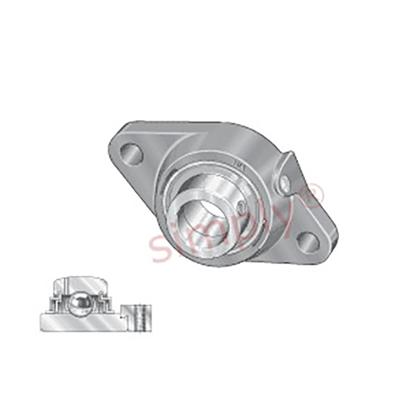 INA LCJT50XLN Two Bolt Cast Iron Oval Housing with Eccentric Collar Insert for Wide Temperatures 50mm Bore