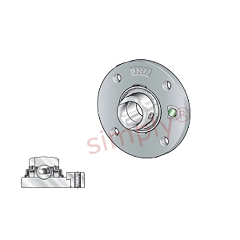 INA RME25XLN Four Bolt Cast Iron Round Housing with Eccentric Collar Insert 25mm Bore