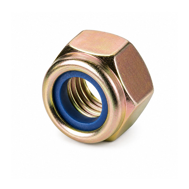 Unifix M12x19 - Class 8 Steel Insert Nut DIN 982 with 1.75mm Pitch and Zinc and Yellow Finish - Allow 2-3 Days