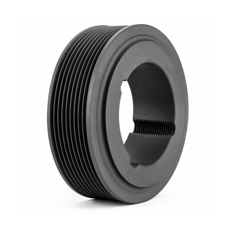 50J08 Pilot Bore Polyvee Belt Pulley 50mm Pitch Diameter 8 Grooves
