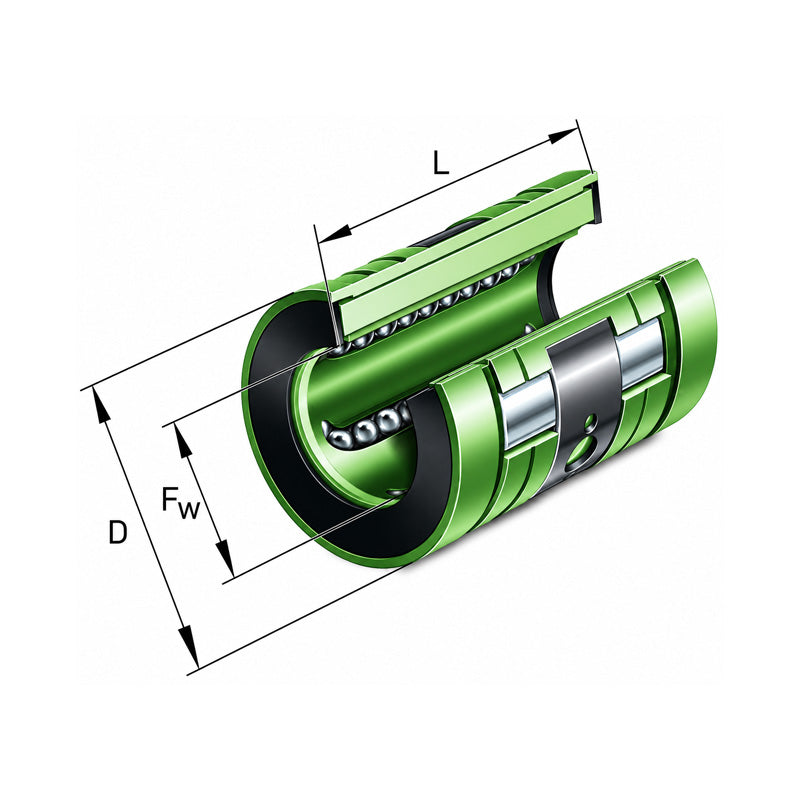 INA KNO50 Relubricatable Open Linear Ball Bushing 50x75x100mm