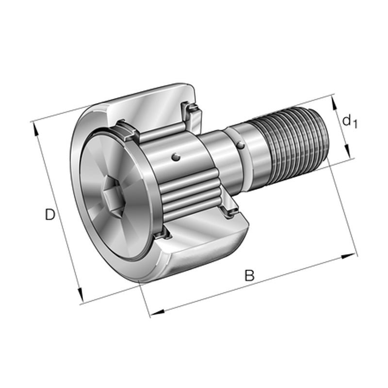 INA KRV22-PP Stud Type Track Roller 10x22x36mm - Allow 1-2 Days - Contact Us For Faster Delivery