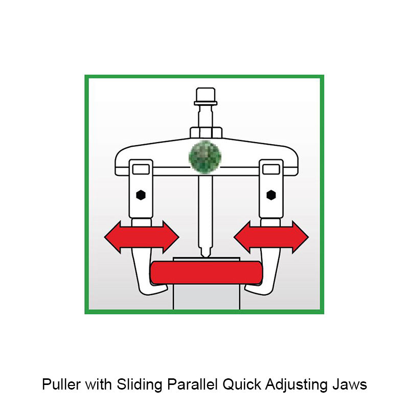 KUKKO Series 20-3+ Universal 2-Jaw Puller with Sliding Parallel Quick Adjusting Jaws 250mm