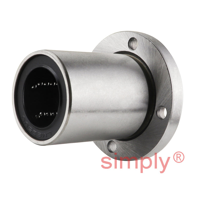 LMEF25UU Round Flanged Linear Ball Bushing with Rubber Seals and Resin Retainer 25x40x58mm