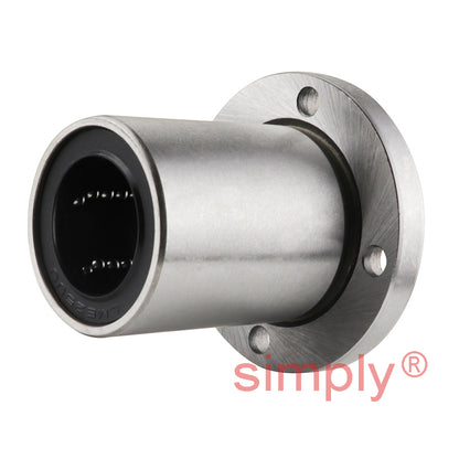 LMEF25UU Round Flanged Linear Ball Bushing with Rubber Seals and Resin Retainer 25x40x58mm