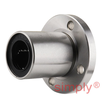 LMEF16UU Round Flanged Linear Ball Bushing with Rubber Seals and Resin Retainer 16x26x36mm