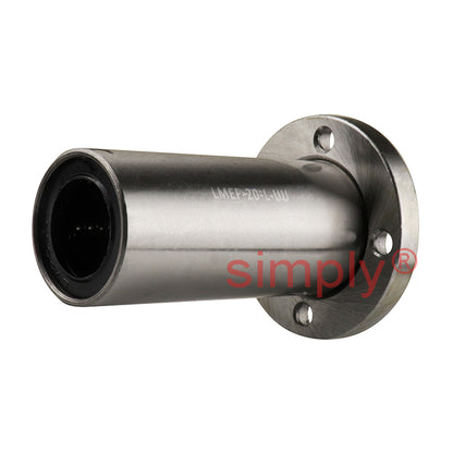 LMEF20LUU Long Round Flanged Linear Ball Bushing with Rubber Seals and Resin Retainer 20x32x80mm