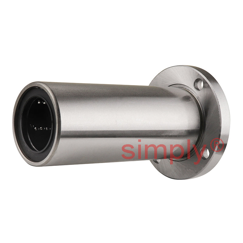 LMEF30LUU Long Round Flanged Linear Ball Bushing with Rubber Seals and Resin Retainer 30x47x123mm