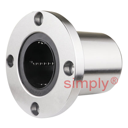LMEF50UU Round Flanged Linear Ball Bushing with Rubber Seals and Resin Retainer 50x75x100mm