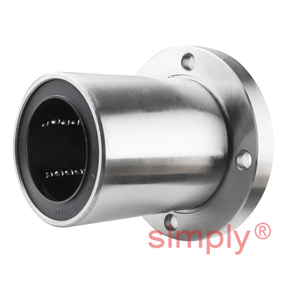 LMEF60UU Round Flanged Linear Ball Bushing with Rubber Seals and Resin Retainer 60x90x125mm
