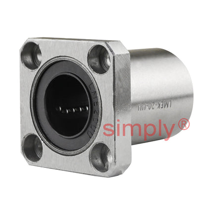 LMEK20UU Square Flanged Linear Ball Bushing with Rubber Seals and Resin Retainer 20x32x45mm