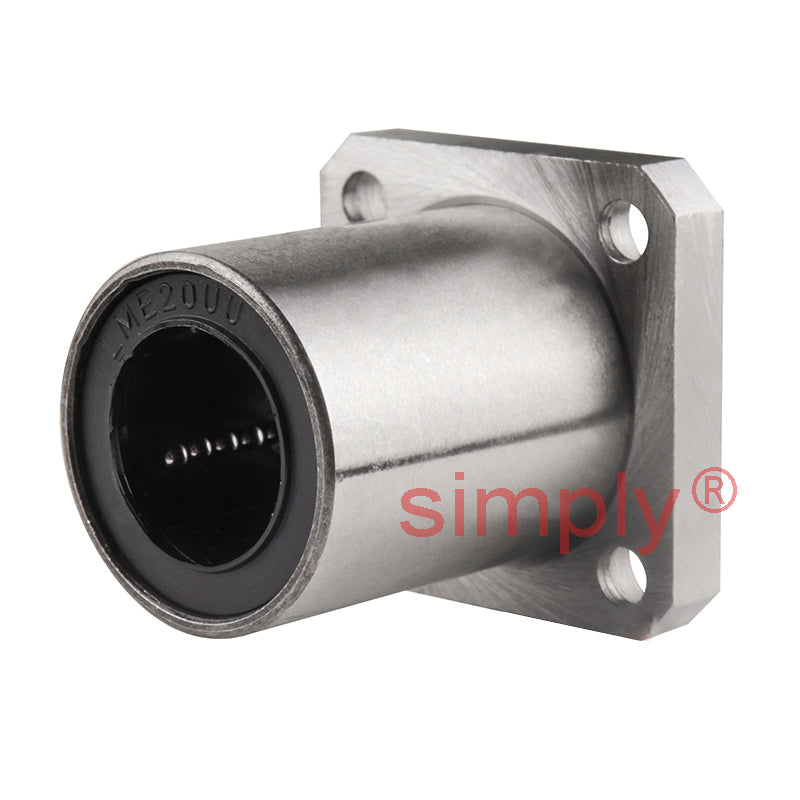 LMEK20UU Square Flanged Linear Ball Bushing with Rubber Seals and Resin Retainer 20x32x45mm