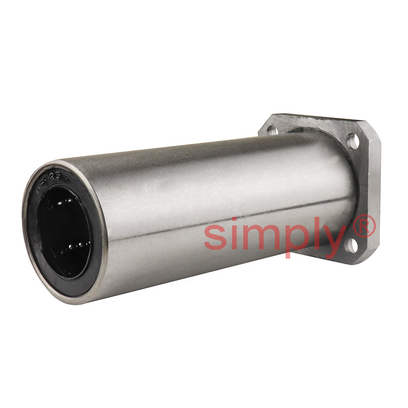 LMEK25LUU Long Square Flanged Linear Ball Bushing with Rubber Seals and Resin Retainer 25x40x112mm