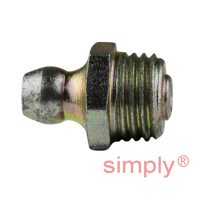 M10x1 Metric Tapered Hardened Mild Steel Zinc Plated Straight Hydraulic Grease Nipples - Pack of 500